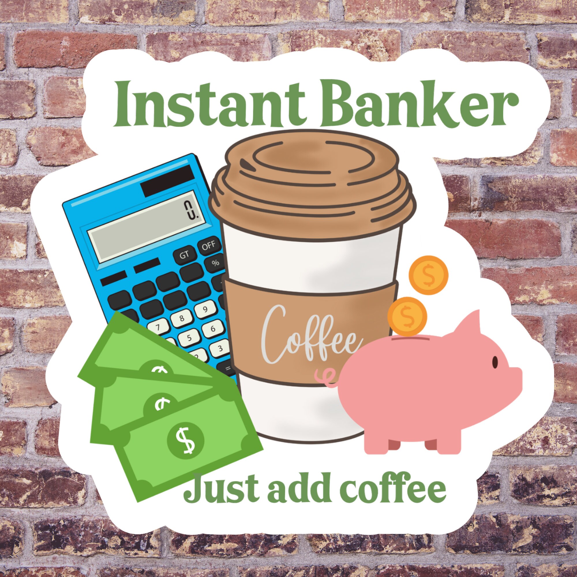 Banker Sticker | Laptop Sticker | Die Cut Sticker | Planner Sticker ...
