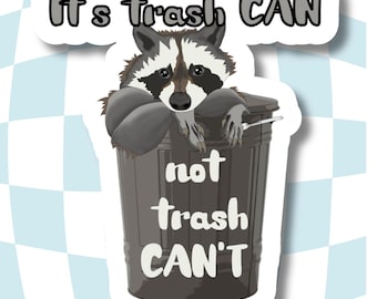 Trash panda sticker, raccoon sticker, trash can sticker, laptop sticker, water bottle sticker, funny sticker, cute raccoon sticker