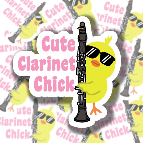 Marching band sticker, clarinet sticker, cool chick sticker, funny sticker, laptop sticker, cute sticker