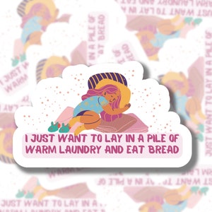 Introvert Die Cut Sticker | Warm Laundry and Bread
