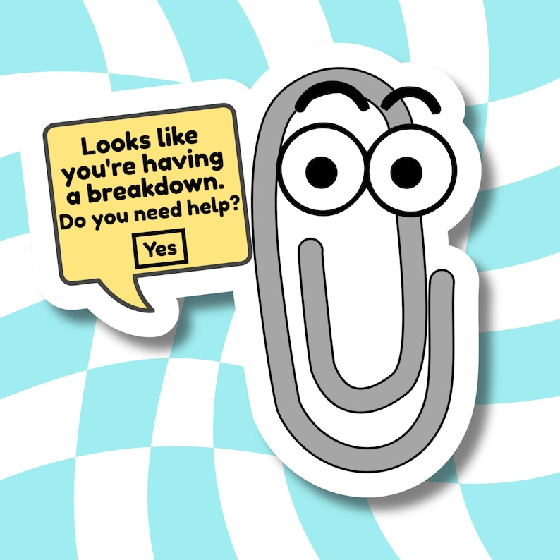 Clippy Sticker | Laptop Sticker | Die Cut Sticker | Corporate Humor ...