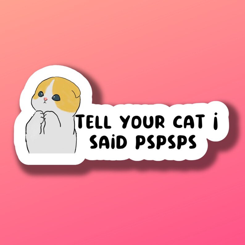 Cute Cat Sticker, Laptop Sticker, Gift for Cat Lover, Planner Sticker ...
