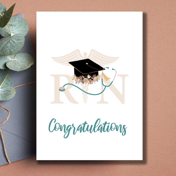 Nursing school graduation card, RN card, Graduation for nurse card, Congratulations nurse, nursing school graduate, 2024 nursing school