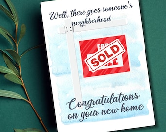 New home card | congrats on your new home | funny greeting card | card for new apartment | new neighbor card | card for new house