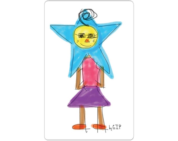 Star Girl Sticker | Hand-Drawn Character, Laptop Decal