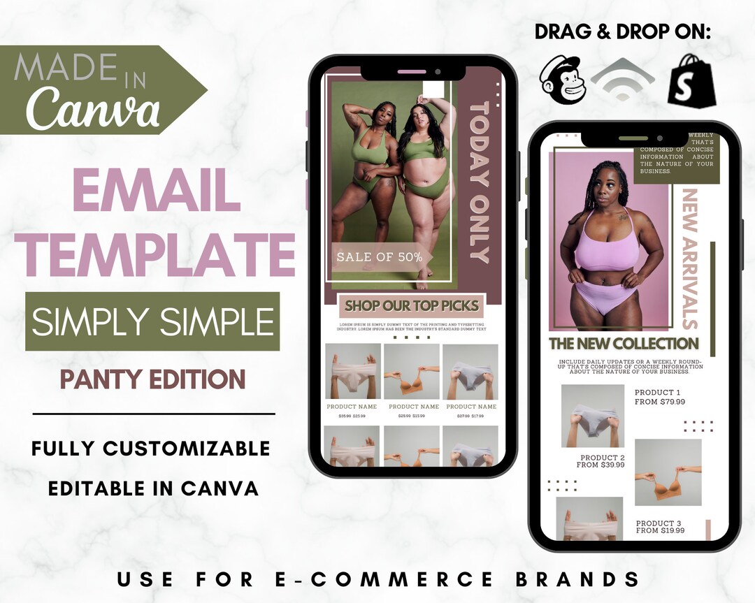 Email Marketing Canva Template Bundle, Newsletter Canva Templates, Sales Email, Product Email