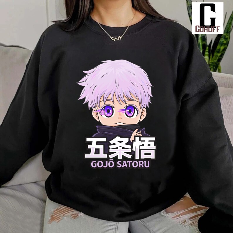 Satoru Gojo Chibi Kanji Anime Japanese Shirt, Anime Lover Shirt, Anime