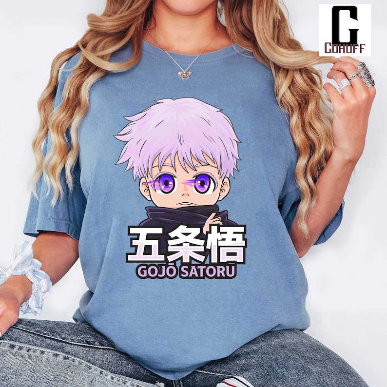 Satoru Gojo Chibi Kanji Anime Japanese Shirt, Anime Lover Shirt, Anime