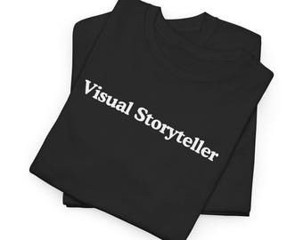 Camiseta unisex de algodón grueso Visual Storyteller - Creadores de contenido, videógrafos, cinematógrafos - Camiseta gráfica negra, camiseta de cineasta,