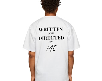 Camiseta escrita y dirigida por mí / Gráfico minimalista de bolsillo de aplausos de cine