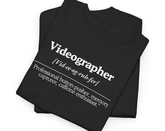 Camiseta con definición de videógrafo, divertida camiseta de videografía, regalo para amantes del cine, camiseta de cinematógrafo, camiseta de operador de cámara