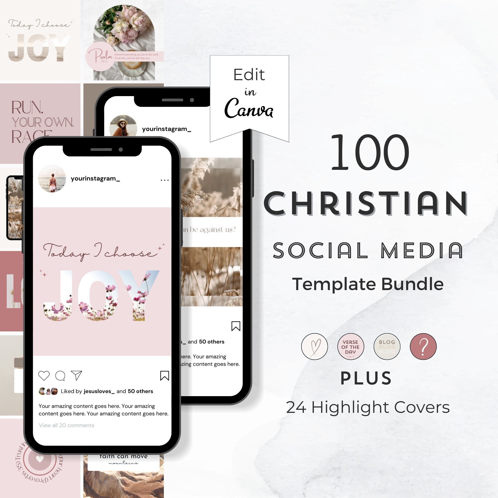Christian Social Media Template Canva Church Instagram Post Faith Based ...