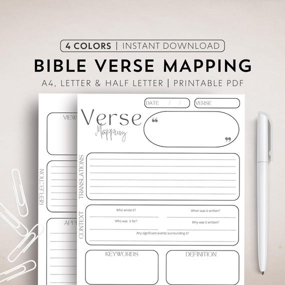 Verse Mapping Template Bible Verse Mapping Printable Bible Study Digital Verse Map Journal Scripture Mapping Study Guide Bible Note Tools