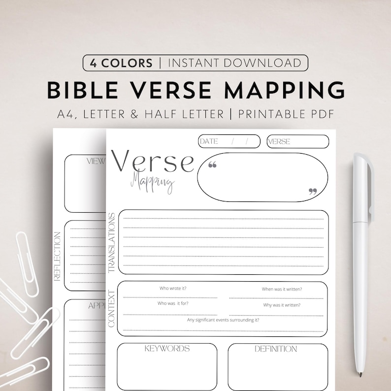 Verse Mapping Template Bible Verse Mapping Printable Bible Study ...