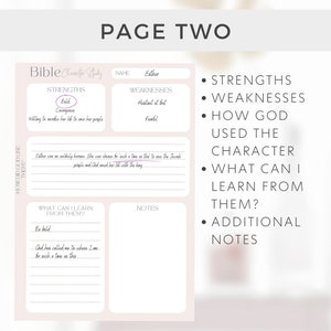 Character Bible Study Template Printable