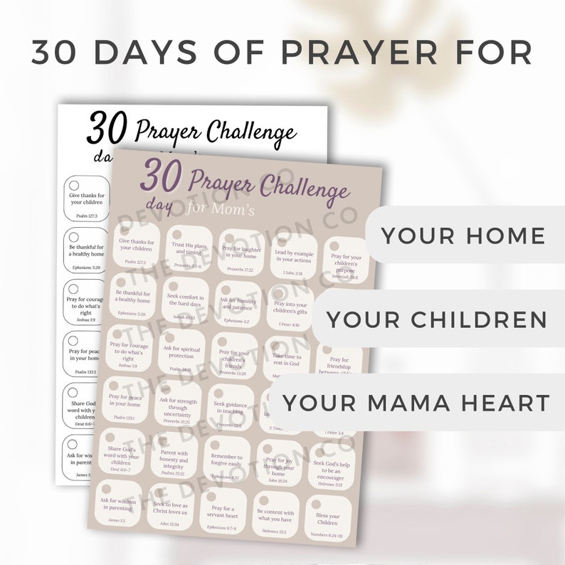 30 Day Prayer Challenge for Mom Daily Prayer Printable Christian Mama ...