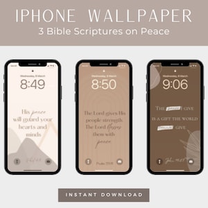 Sfondo per telefono con versetto biblico sulla pace: salvaschermo cristiano bohémien (download digitale)