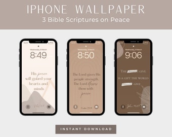 Peace Bible Verse Phone Wallpaper: Boho Christian Screensaver (Digital Download)