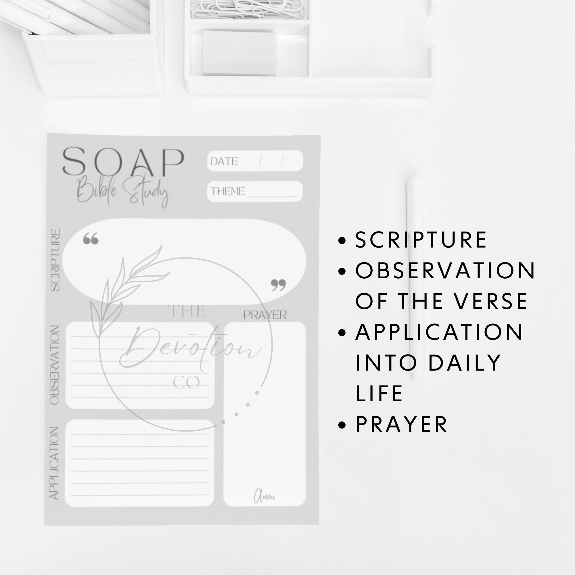 SOAP Bible Study Printable Christian SOAP Template Digital Bible Study