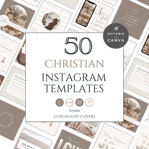 Neutral Instagram Post Template Christian Social Media Template Canva Small Business Instagram Feed Canva Instagram Highlight IG Post