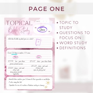 Printable Topical Bible Study Template Bible Word Study Digital ...