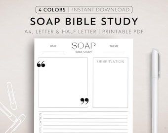 Printable SOAP Bible Study Template SOAP Study Method Bible Study Journal Digital SOAP Bible Printable Template Goodnote Bible Worksheet