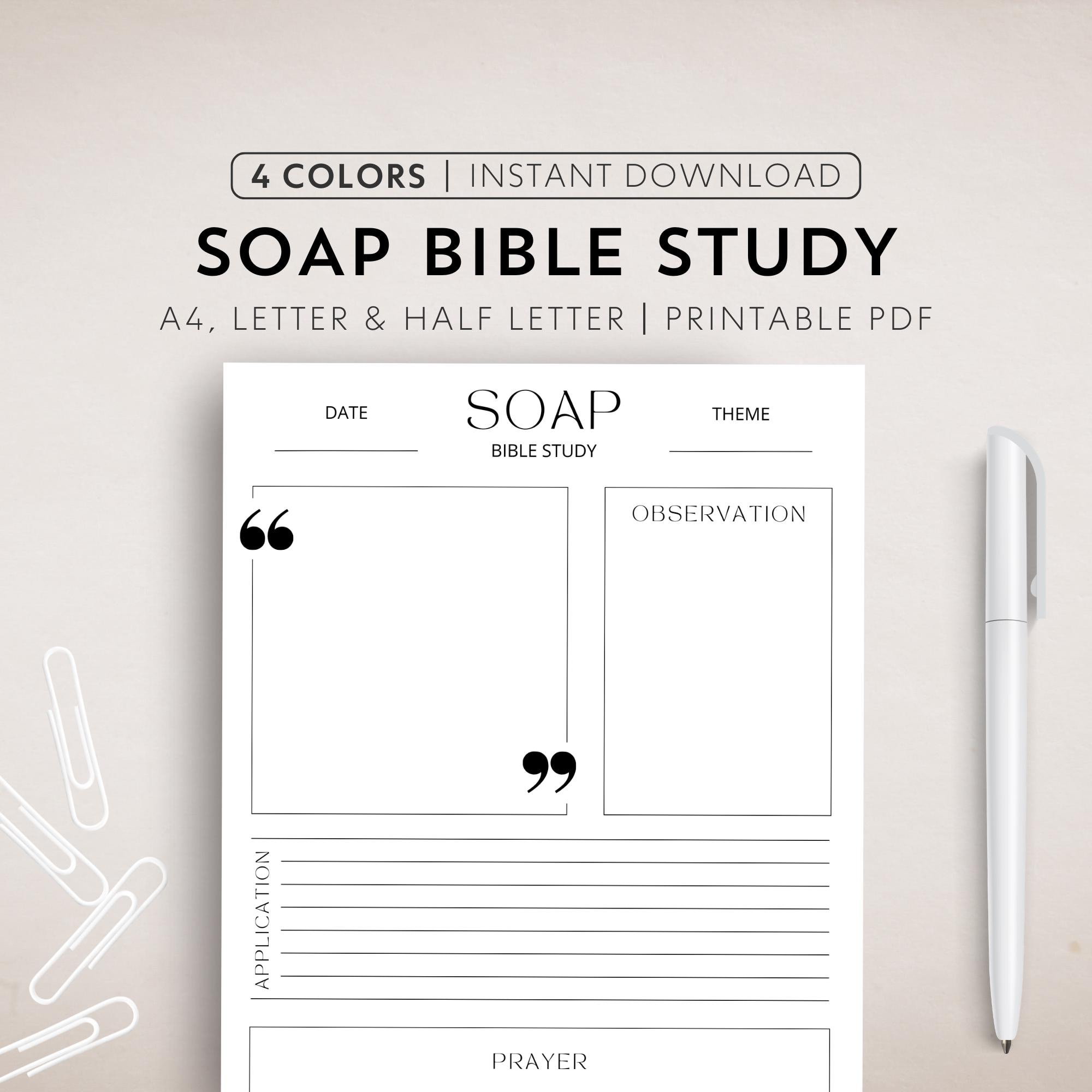 Printable SOAP Bible Study Template SOAP Study Method Bible Study Journal Digital SOAP Bible Printable Template Goodnote Bible Worksheet - Etsy for Soap Bible Study Method Free Printable
