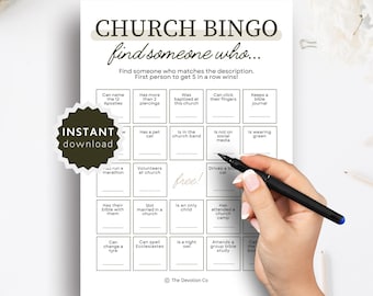 Printable Church Game Bingo Christian Icebreaker Card Find Someone Who Bible Bingo Ice Breaker Youth Game Church Party Kids Church Activity