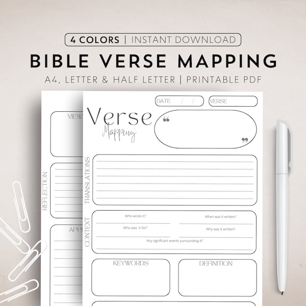 Verse Mapping Template Bible Verse Mapping Printable Bible Study Digital Verse Map Journal Scripture Mapping Study Guide Bible Note Tools