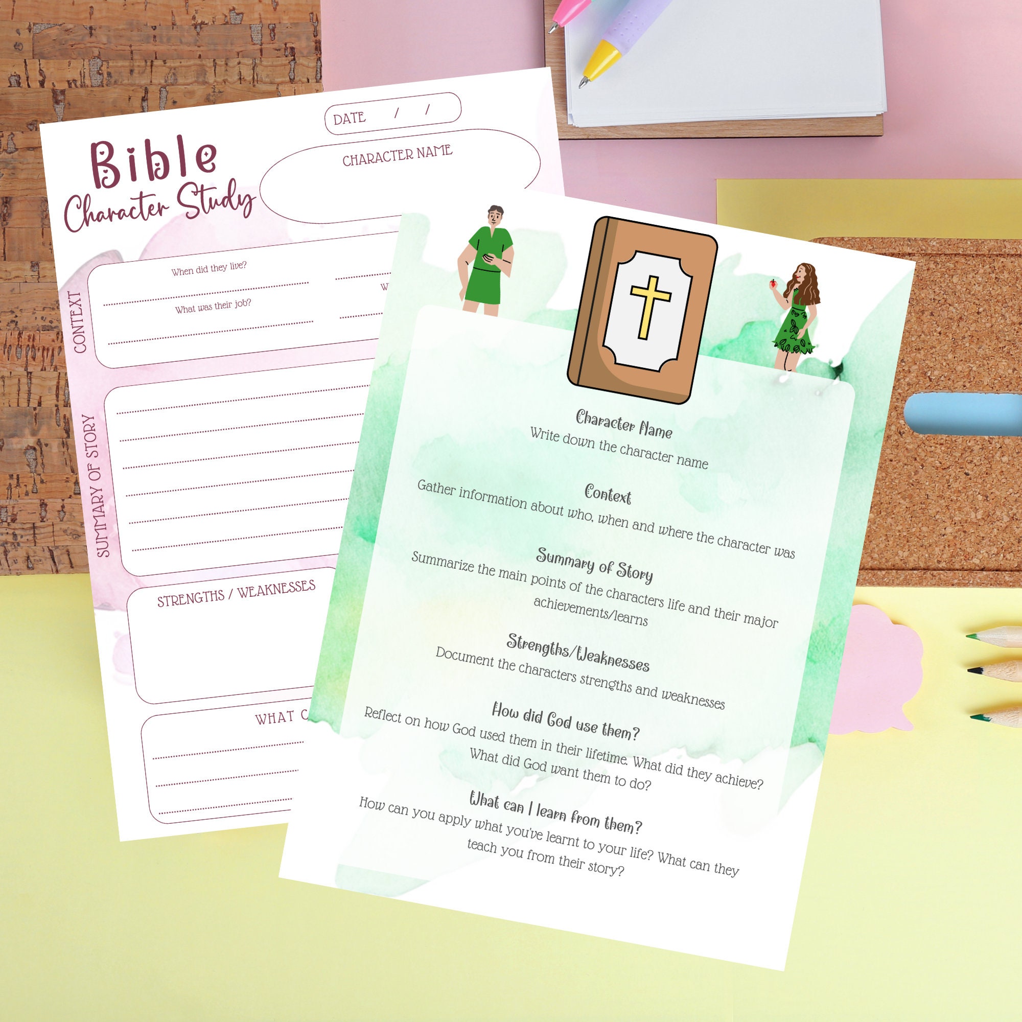 Kids Bible Study Template Bible Character Printable Sunday School ...