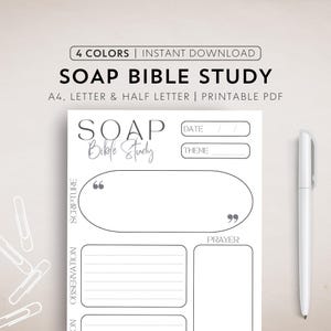 SOAP Bible Study Stampabile Christian SOAP Template Digital Bible Study Scripture Printable Worksheet Bible Study Goodnotes Bible Verse Guide