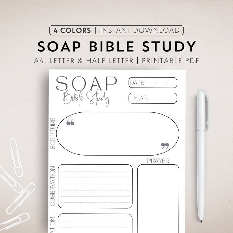 SOAP Bible Study Printable Christian SOAP Template Digital Bible Study SOAP Bible Study Printable Christian SOAP Template Digital Bible Study