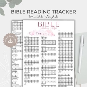 Bible Reading Tracker Printable Bible in a Year Reading Plan Bible Book ...