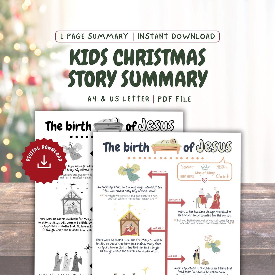 kids-christmas-story-printable-advent-story-of-jesus-birth-summary-children-christmas-sunday-school-activity-nativity-story-pdf-bible-story-etsy for Biblical Free Printable Christmas Story Kids Christmas Story Printable Advent Story of Jesus Birth Summary Children Christmas Sunday School Activity Nativity Story PDF Bible Story - Etsy for Biblical Free Printable Christmas Story
