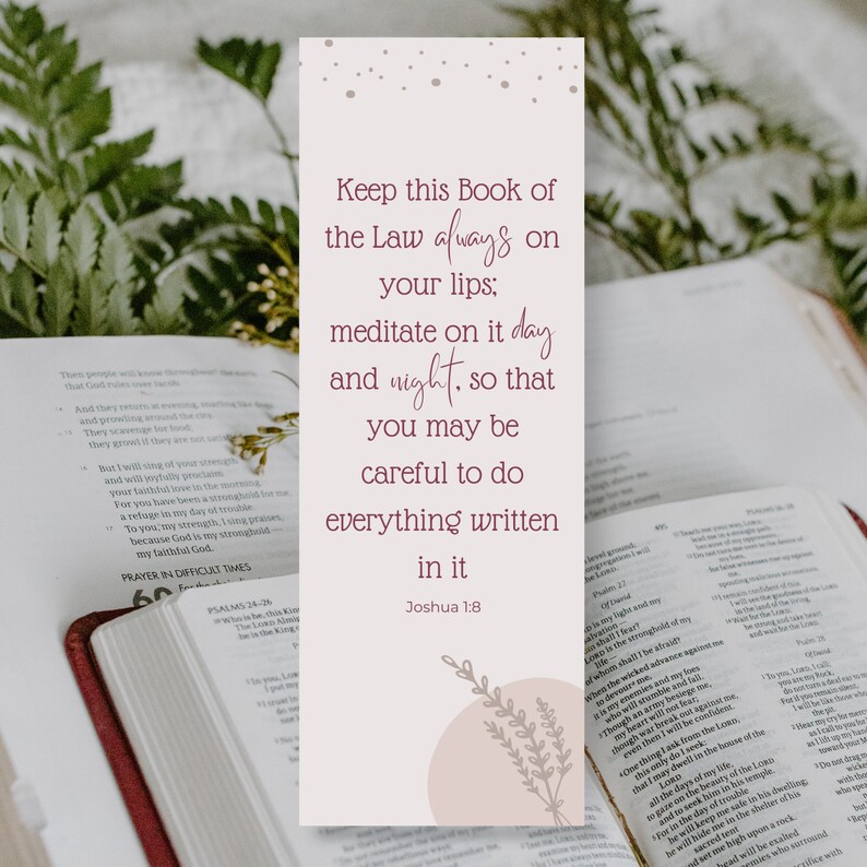 Printable Bible Verse Bookmark Christian Scripture Bookmark Prayer Card ...