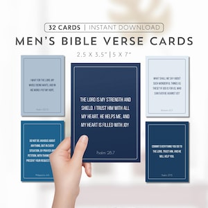 Carte imprimable des versets bibliques pour hommes Verset biblique pour hommes avec dévotion quotidienne Peur des Écritures Force adolescent chrétien encourage les hommes