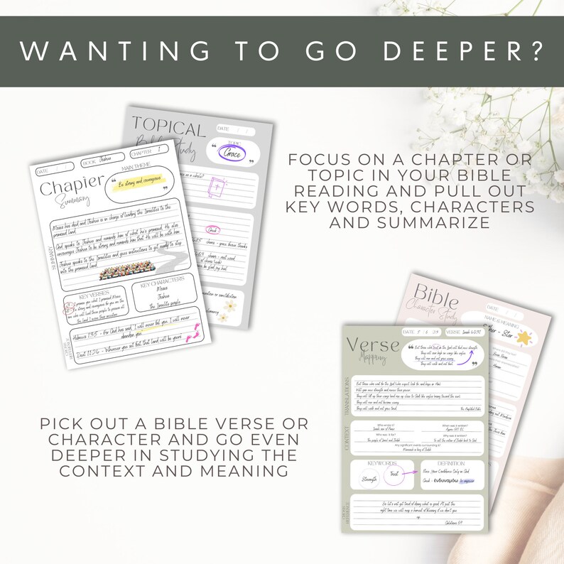 Bible Study Bundle Digital Bible Study Guide Printable
