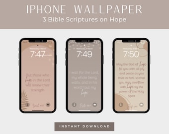 Boho Bible Verse Phone Wallpaper: Hope Scripture (Digital Download)