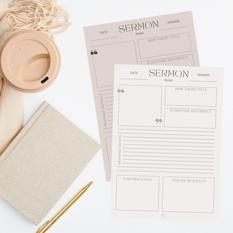 Sermon Note Printable Church Note PDF