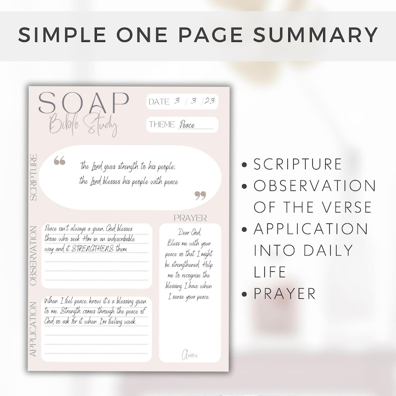Printable Christian SOAP Template