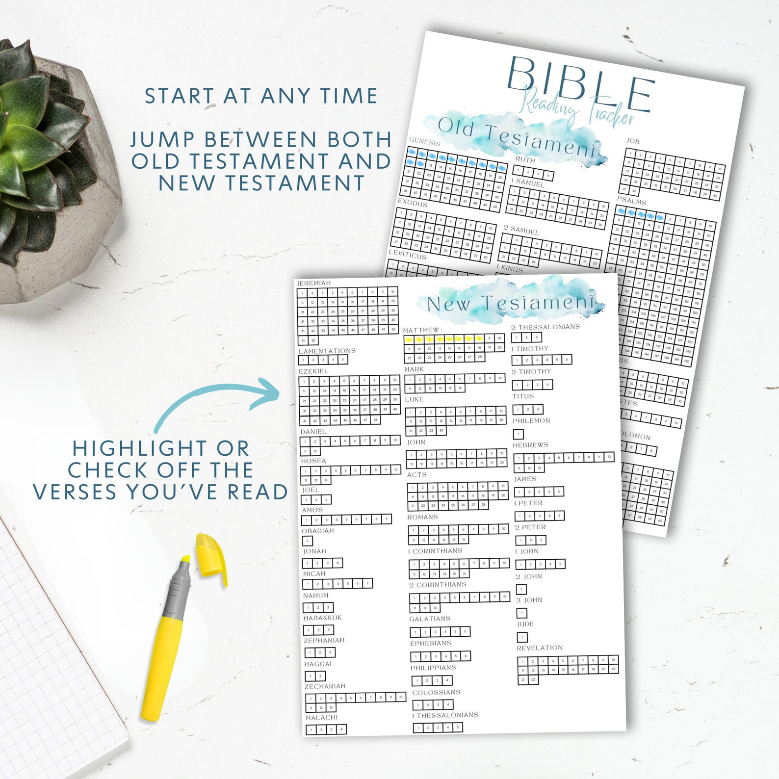 Printable Bible Reading Plan Checklist Bible Tracker Printable Bible ...