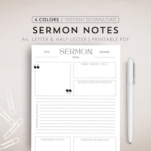 Digital Sermon Note Template Printable Sermon Note Journal Sermon Note Digital Sermon Note Template Printable Sermon Note Journal Sermon Note