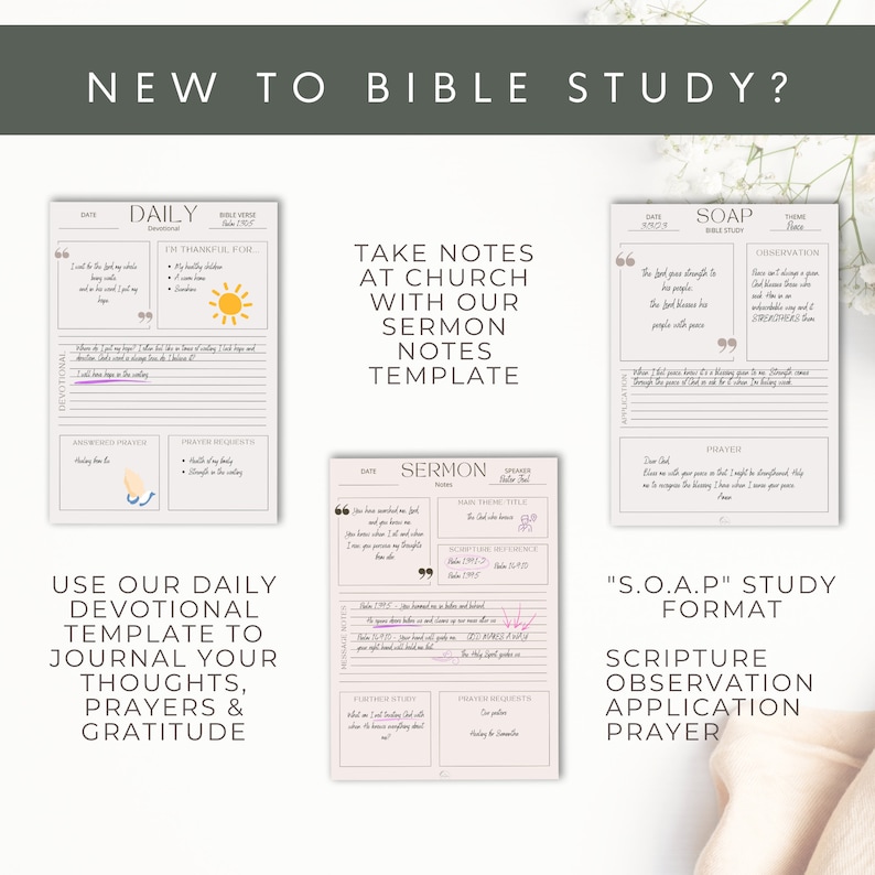 Bible Study Bundle Digital Bible Study Guide Printable