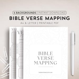Verse Mapping Template for Bible Study Printable Scripture Study Digital Study Page Bible Reflection Worksheet for Deeper Bible Journal Tool
