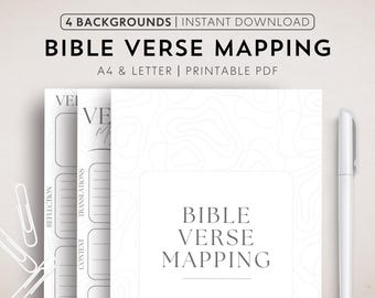 Verse Mapping Template for Bible Study Printable Scripture Study Digital Study Page Bible Reflection Worksheet for Deeper Bible Journal Tool