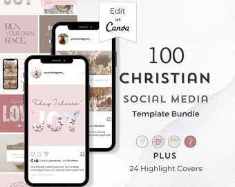 Christian Social Media Template Canva Church Instagram Post Faith Based Instagram for Christian Content Neutral Bible Verse Pink Insta