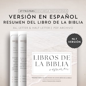 Guide récapitulatif des Livres de la Bible en espagnol Étude numérique de la Bible en espagnol Critique de livres bibliques Résumé de livre imprimable pour nouveaux chrétiens Goodnote