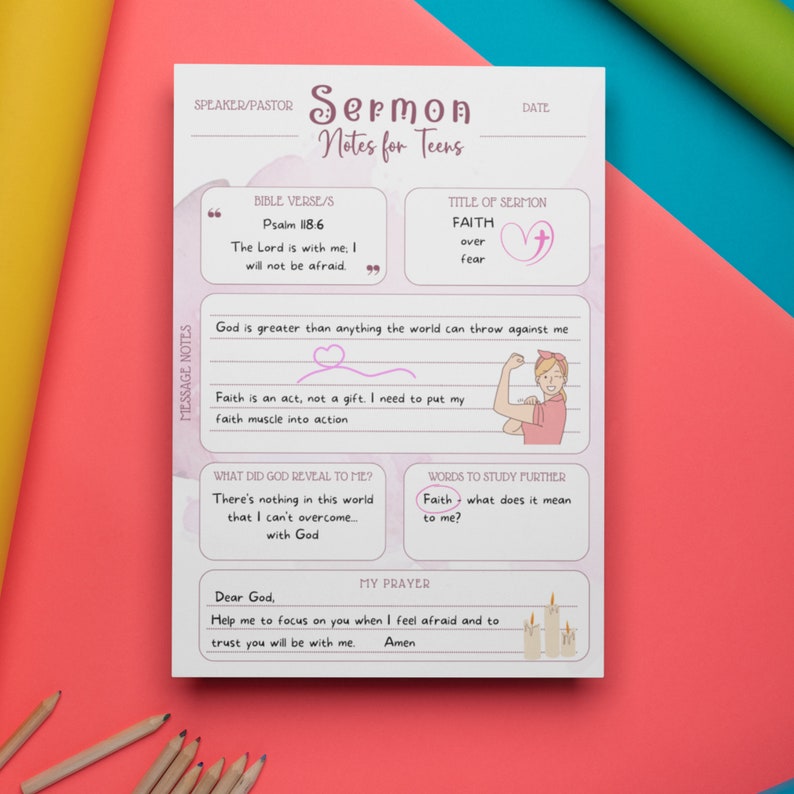 Sermon Notes for teens