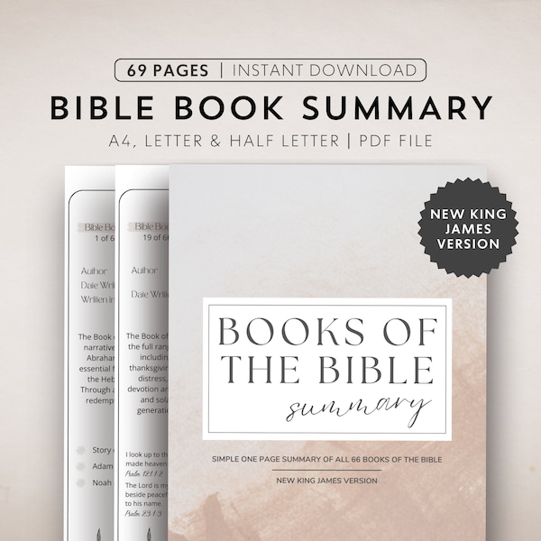 NKJV Bible Study Guide Printable Bible Summary Bible Book Review Bible Workbook New Christian Bible Reference Note Digital Bible Guide PDF