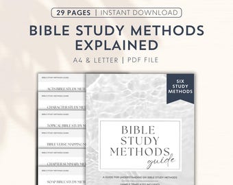 Bible Study Methods Printable Reference Guide for Devotions How to Study Scripture Bible Reading Support for Christian Deeper Devotional PDF